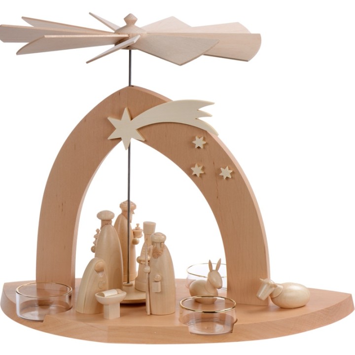 Pyramide de Noël contemporaine bois naturel