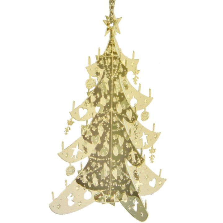 Sapin de Noël doré à suspendre 