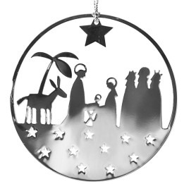 Crèche de Noël design à suspendre