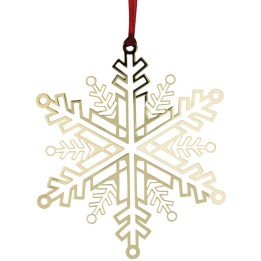 Flocon de neige design en métal doré à accrocher