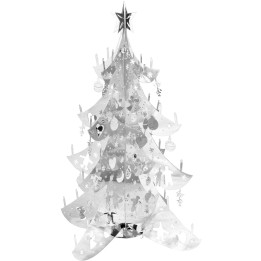 Sapin de Noël design, métal argenté, 19 cm