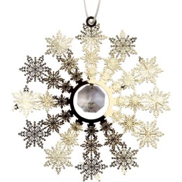 Deco sapin design, flocon de neige avec cristal