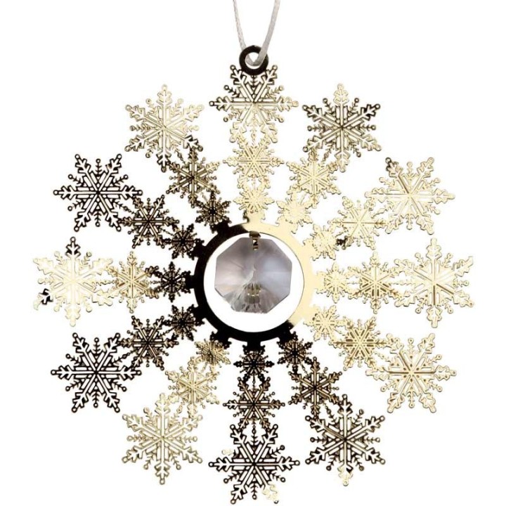 Deco sapin design, flocon de neige avec cristal