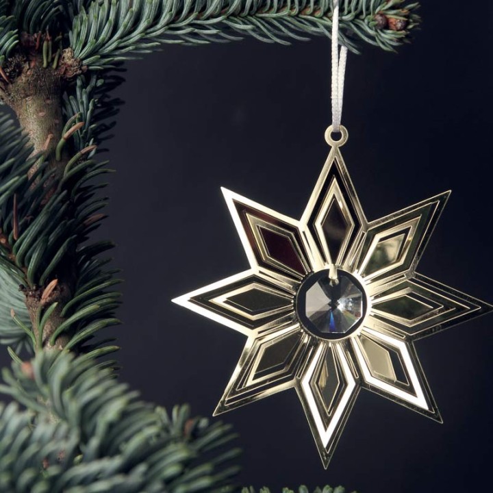 Deco sapin de Noël design, étoile avec cristal
