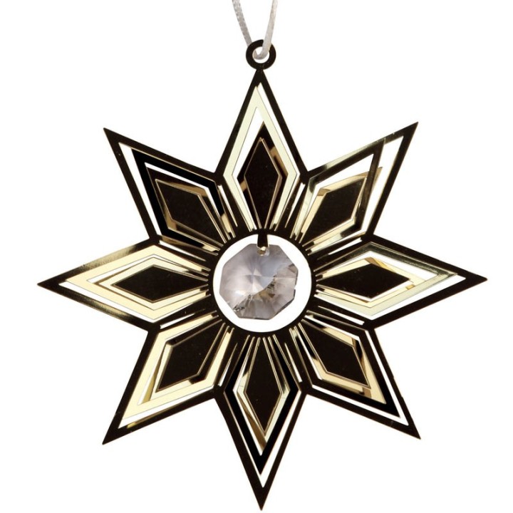 Deco sapin de Noël design, étoile avec cristal