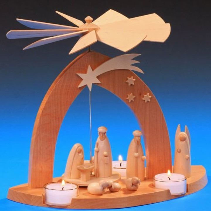 Arche Pyramide moderne de Noël en bois d'aulne