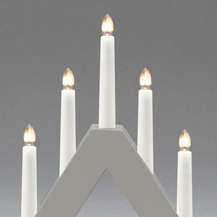 Chandelier en bois scandinave, laqué gris mat, 7 ampoules