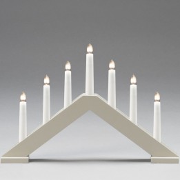 Chandelier scandinave en bois, laqué beige mat