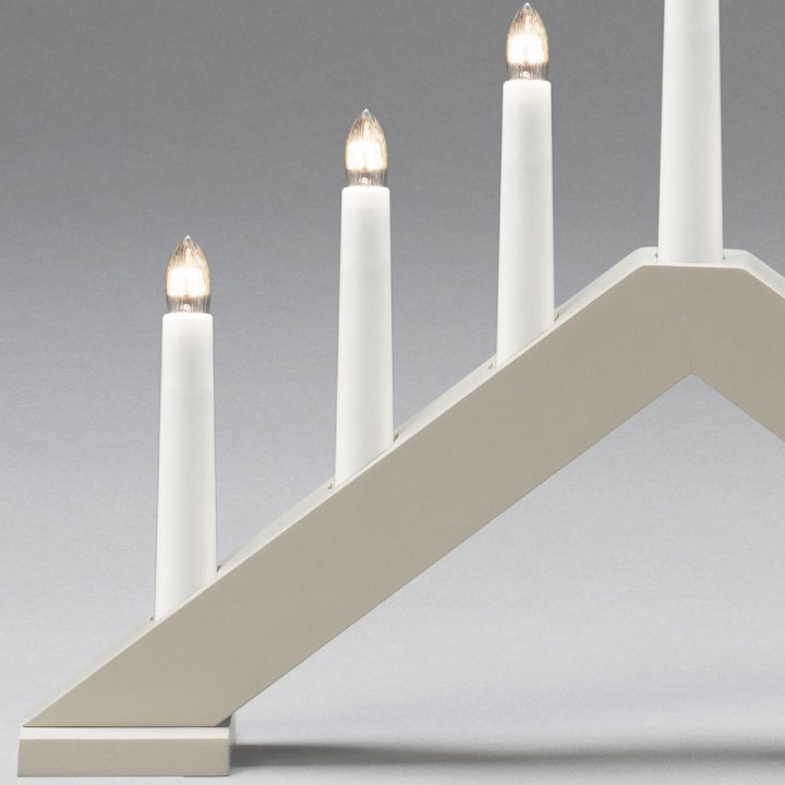 Chandelier scandinave en bois, laqué beige mat