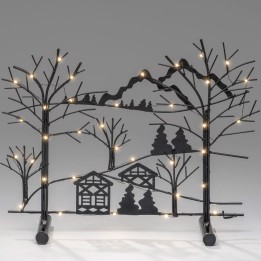 Chandelier de table en métal à LED, «forêt avec maisons"