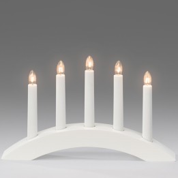 Chandelier scandinave en bois à bougie électrique, blanc