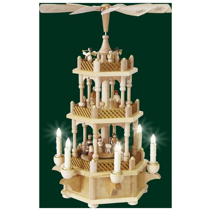 Pyramide de Noël électrique allemande 2 étages
