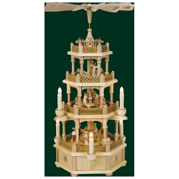 Grande pyramide de Noël électrique allemande 3 étages