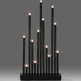 Chandelier design à LED en métal, laqué noir, 13 diodes