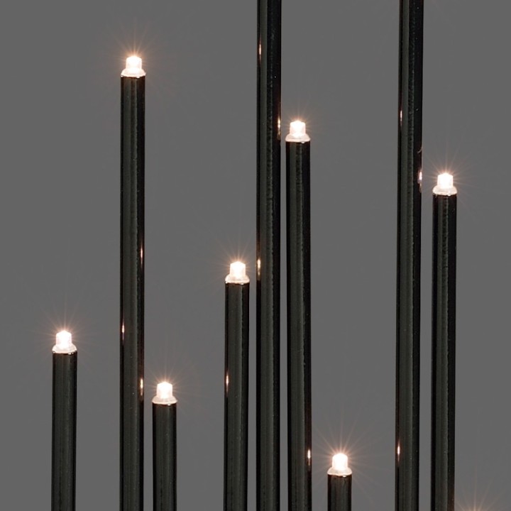Chandelier design à LED en métal, laqué noir, 13 diodes