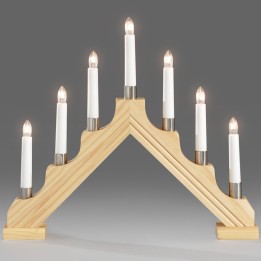 Chandelier de Noël électrique à 7 lampes, bois naturel