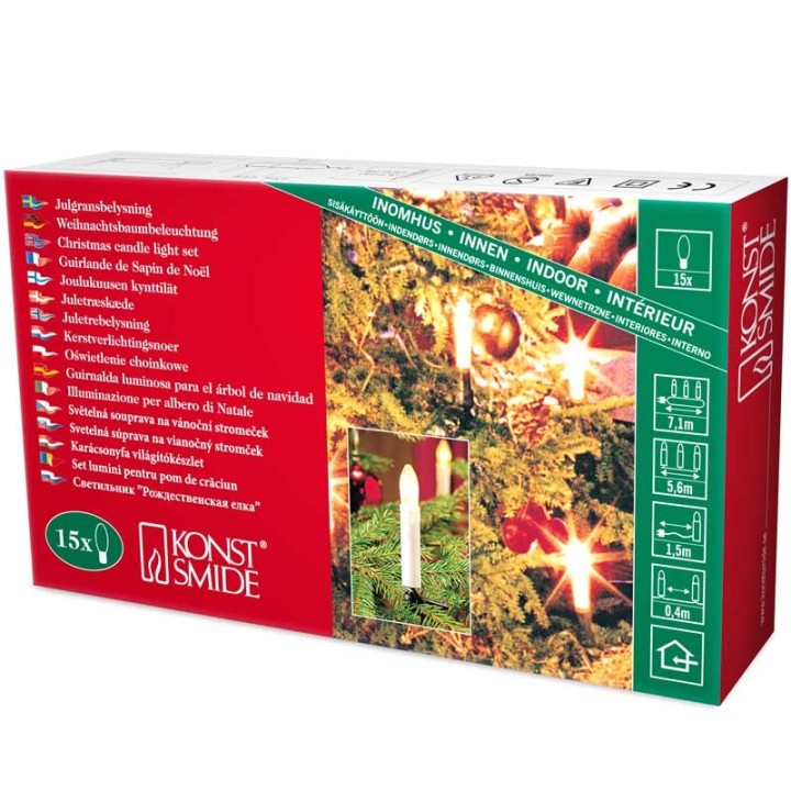 Guirlande pour sapin de Noël, 15 ampoules