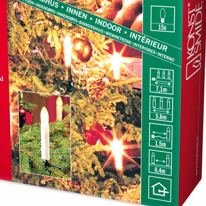 Guirlande pour sapin de Noël, 15 ampoules