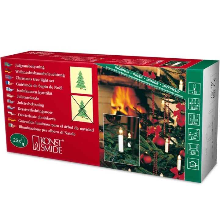 Guirlande pour sapin de Noël, "One String", 25 ampoules, blanche