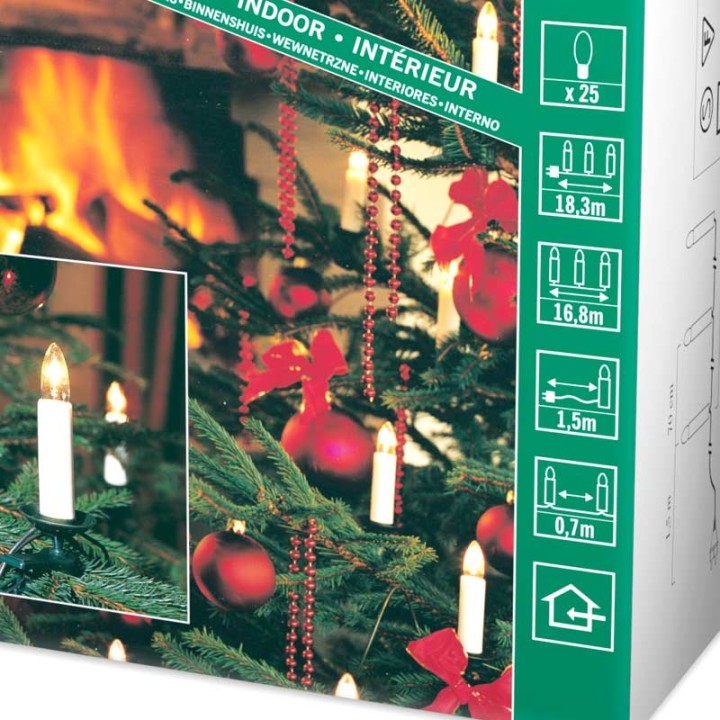 Guirlande pour sapin de Noël, "One String", 25 ampoules, blanche