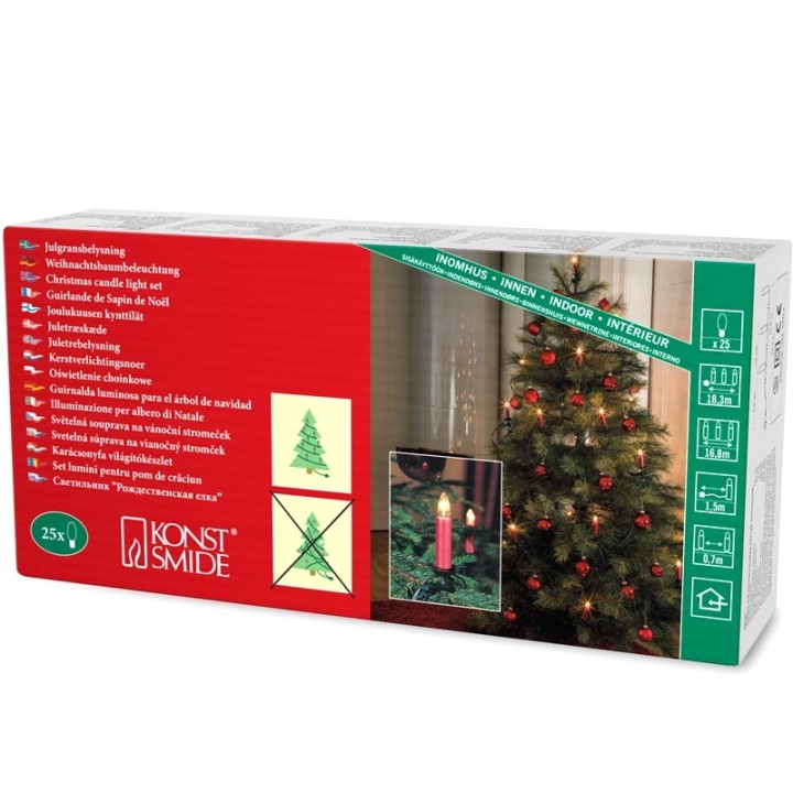 Guirlande pour sapin de Noël, "One String", 25 ampoules, rouge