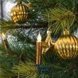 Guirlande pour sapin, givrées avec aspect cire, cuivré 20 ampoules 