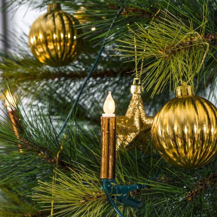 Guirlande pour sapin, givrées avec aspect cire, cuivré 20 ampoules 