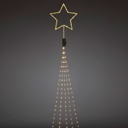 Cime sapin de Noël, voile guirlande avec étoile dorée, 274 diodes LED 