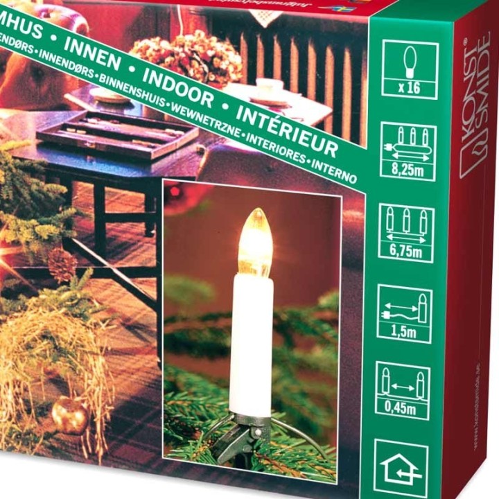Guirlande pour sapin de Noël, 16 ampoules claires