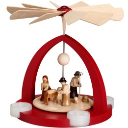 Pyramide nativité traditionnelle rouge rubis