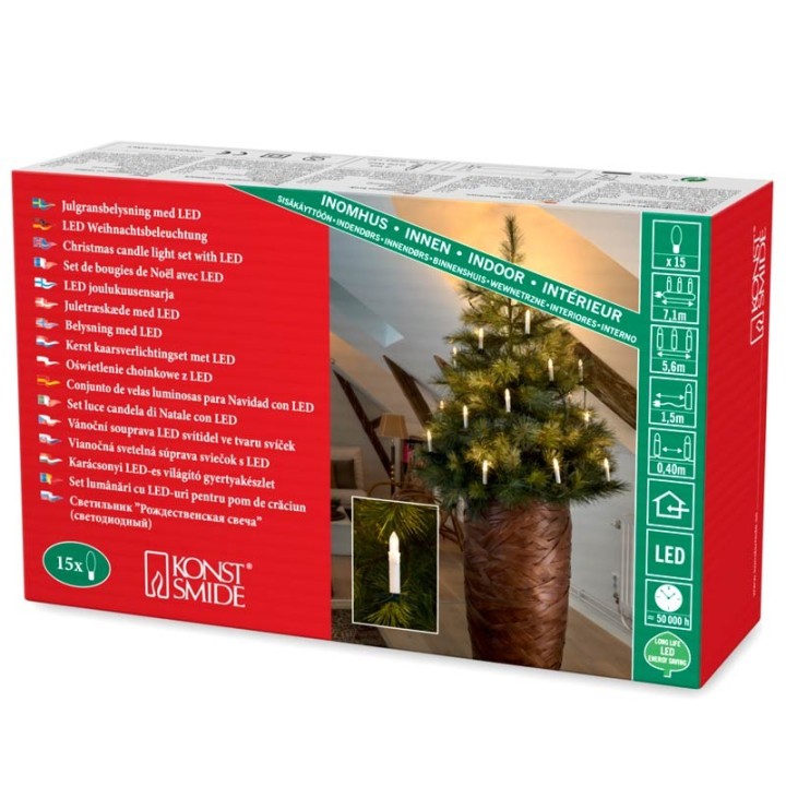 Guirlande lumineuse sapin de Noël, 15 ampoules LED