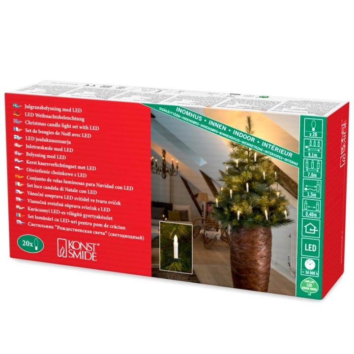 Guirlande lumineuse sapin de Noël, 20 ampoules LED