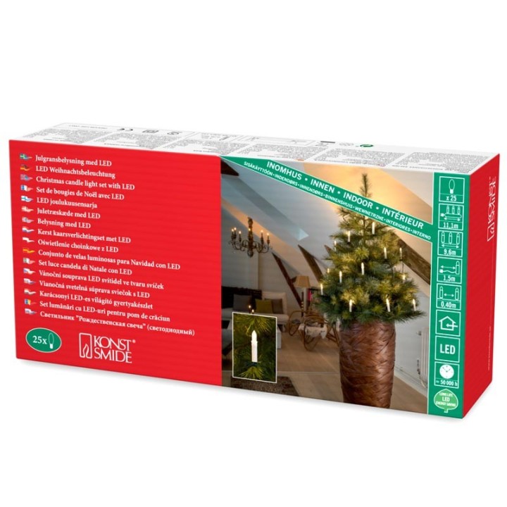 Guirlande lumineuse sapin de Noël, 25 ampoules LED