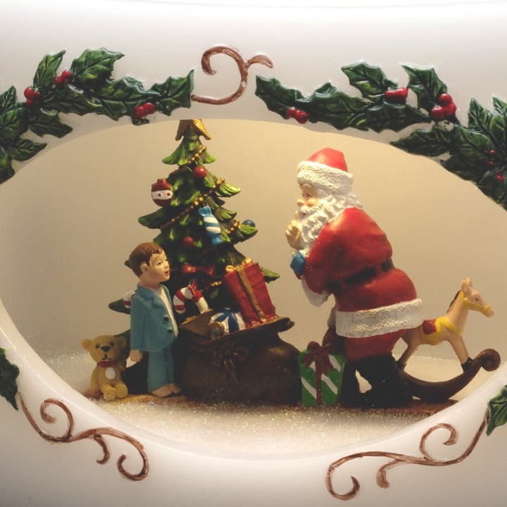 Bougie à LED Père Noël avec enfant