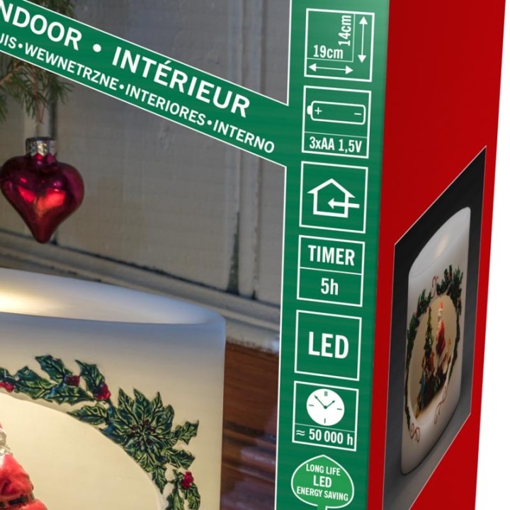 Bougie à LED Père Noël avec enfant