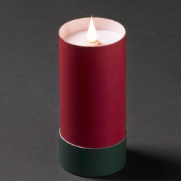 Bougie LED à flamme vacillante, rouge,15,5 cm 