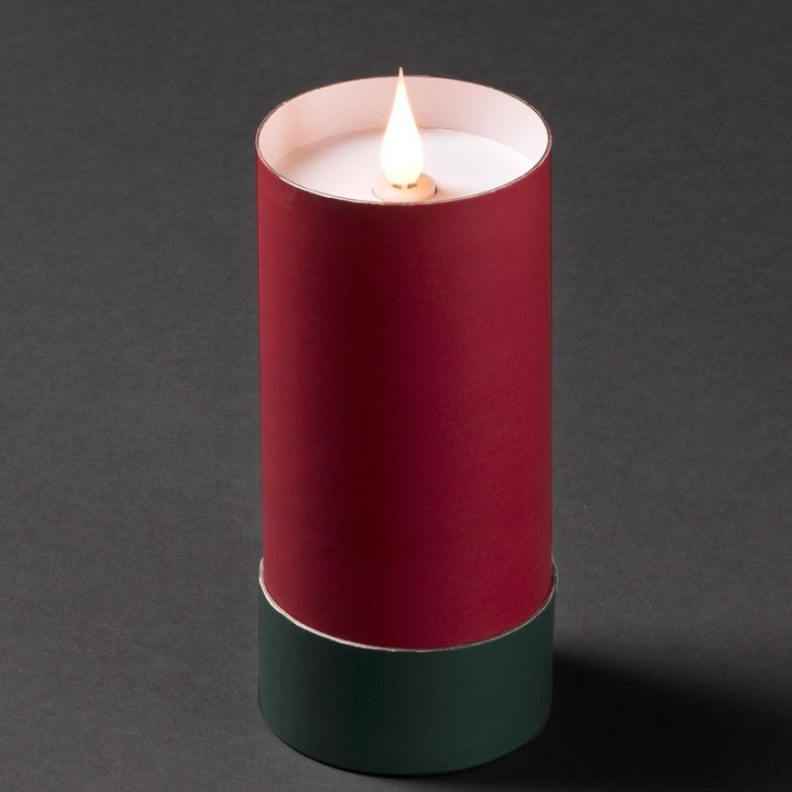 Bougie LED à flamme vacillante, rouge,15,5 cm 