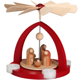 Pyramide nativité moderne, couleur rouge rubis