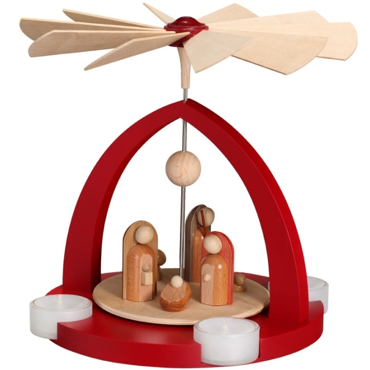 Pyramide nativité moderne, couleur rouge rubis