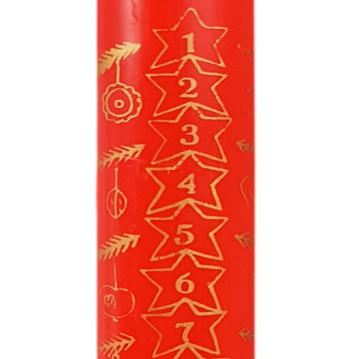 Bougie de l'Avent rouge 25 cm