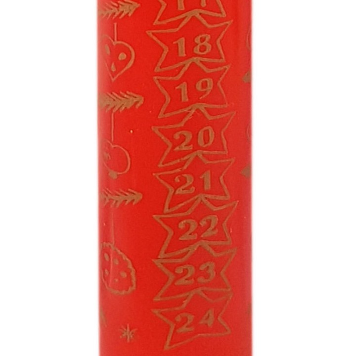 Bougie rouge de l'Avent graduée, 25 cm