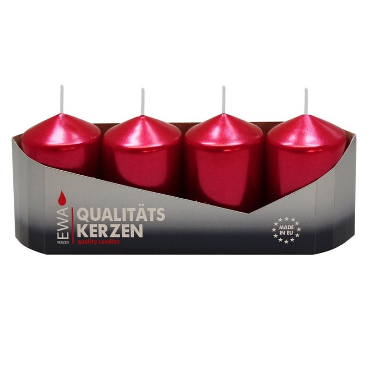 Bougies de l'Avent couleur rouge 60 mm 
