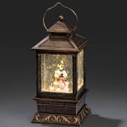 Lanterne à neige à LED avec bonhomme de neige, 22 cm