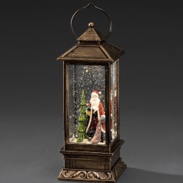 Lanterne à neige à LED avec Père Noël, 27 cm