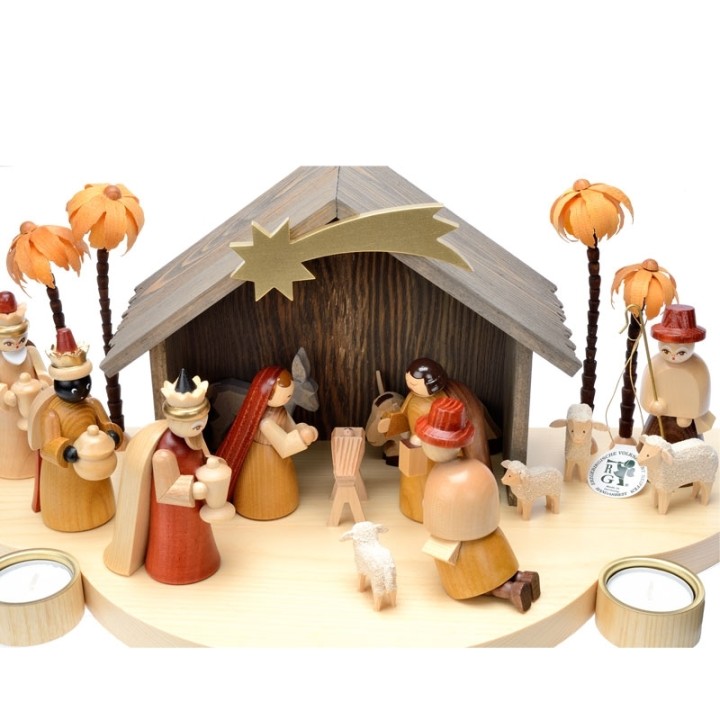 
Décoration de Noël, crèche en bois