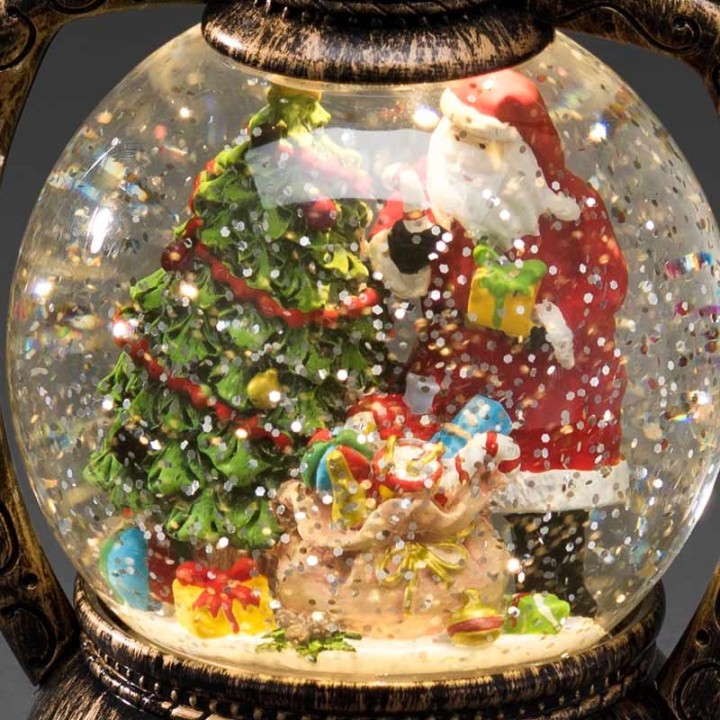 Lanterne à neige boule à LED Père Noël, 20 cm