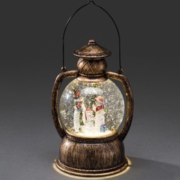 Lanterne à neige boule à LED, famille bonshommes de neige, 20 cm