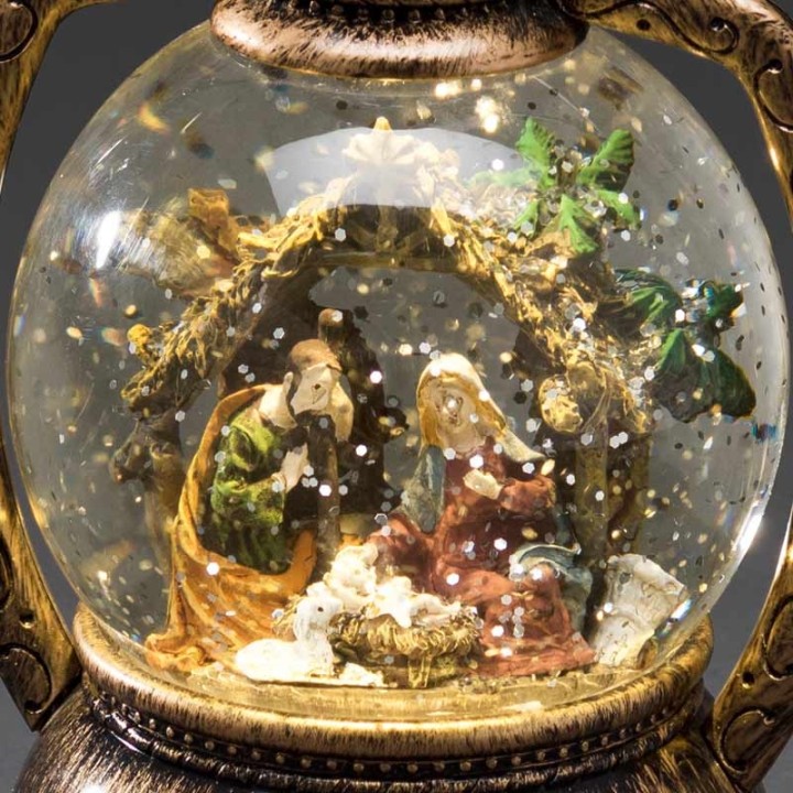 Lanterne à neige, crèche de Noël, 20 cm