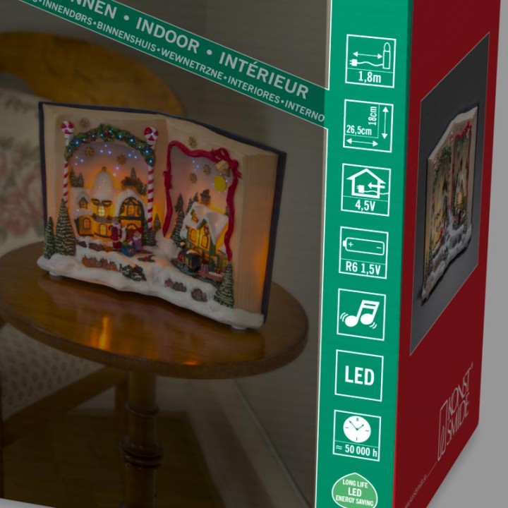 Livre de Noël musical lumineux