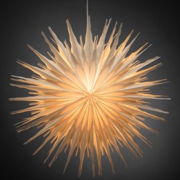 Étoile lumineuse électrique en papier à suspendre, blanche, 66 cm
